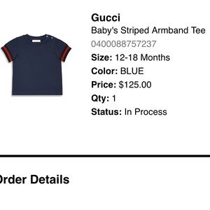 Gucci Baby Stripped Armed Tee